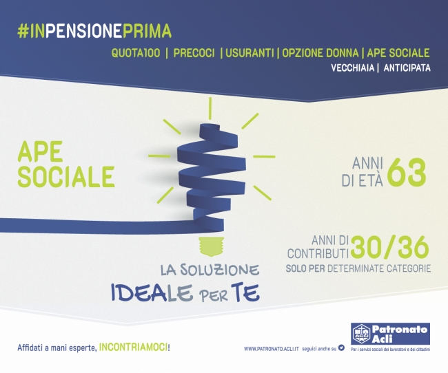 In pensione prima con Ape Sociale: prorogata fino a dicembre 2019