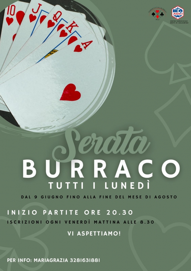 Burraco estivo al Centro Parrocchiale O. Ghetti